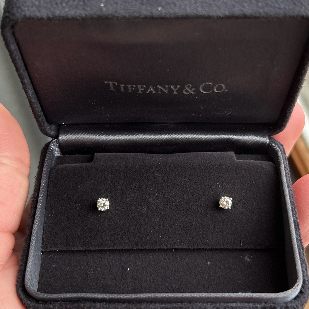 Tiffany & Co. Solitaire Diamond Earrings in Platinum